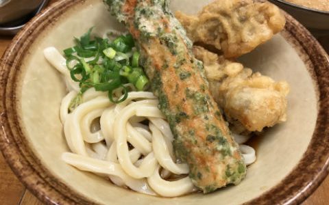 いぶきうどん 鶏天ちくわ ぶっかけ